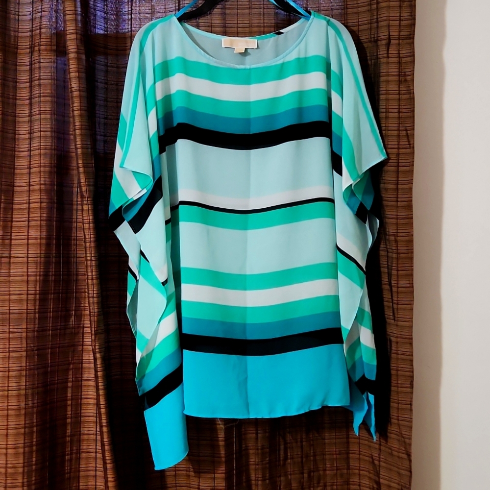 Michael Kors Striped Tunic in Blue and Green